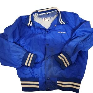 Vintage CP Rail Embroidered‎ workwear Jacket flaws Mens Large Blue movie prop